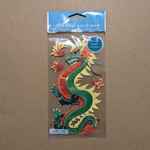 Jolee's Boutique Dragon Poseable Dimensional Handmade Sticker 4 PC New
